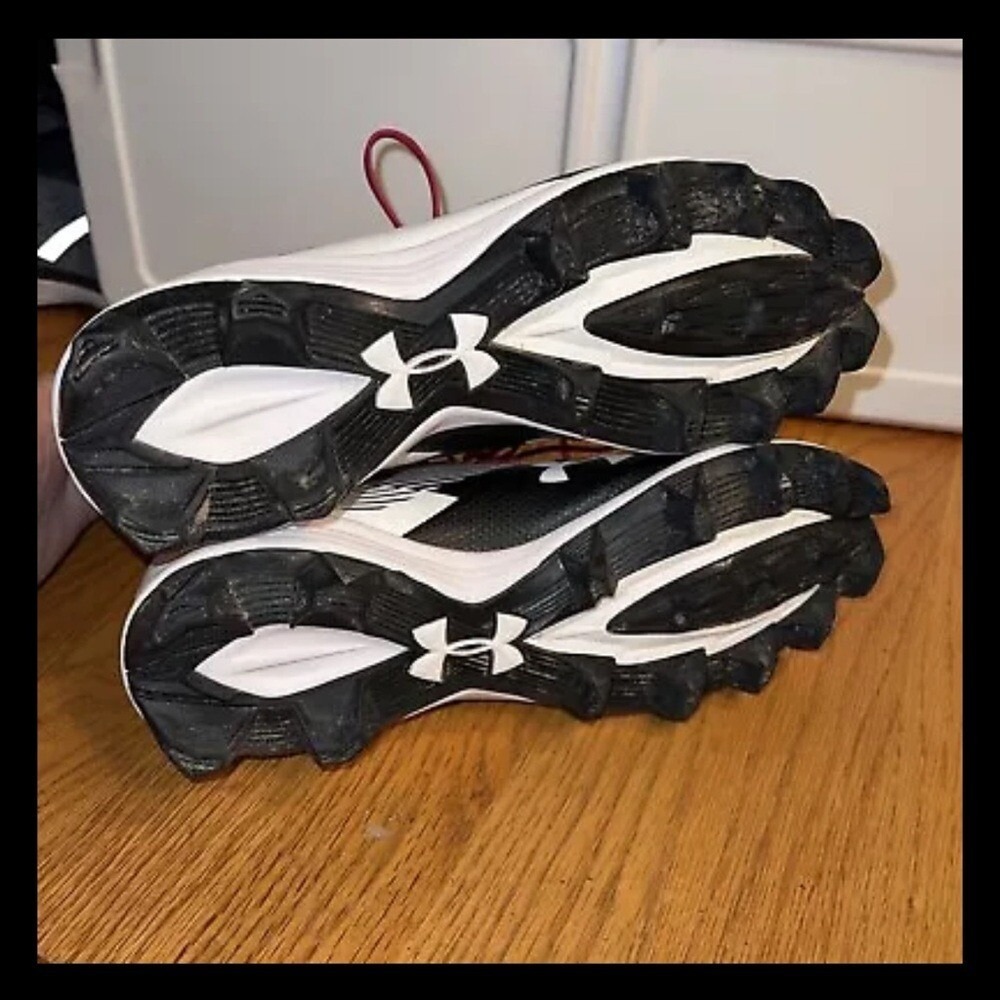 Under Armour Hammer Football Cleats Men's Size 9 Black White - Picture 5 of 6